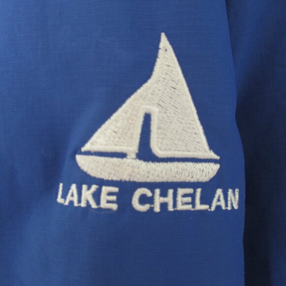 FootJoy Mens S/S "Lake Chelan" (WA) Blue & White 1/2 Zip Golf Windbreaker NWOT-M - Picture 2 of 4